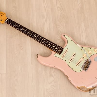 2007 Fender Custom Shop NAMM Limited Edition 1962 Stratocaster Relic Shell Pink w/ Case, COA image 11