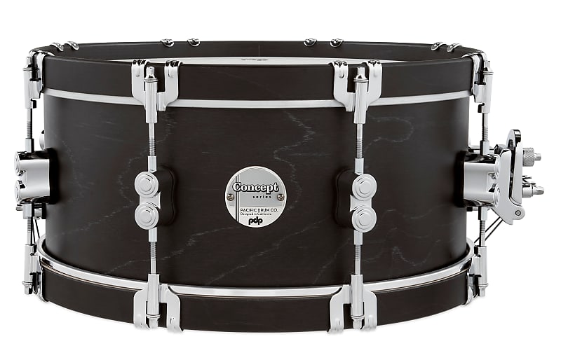 PDP Concept Classic 6.5x14 Ebony Stain Snare with Ebony Stain Wood Hoops image 1