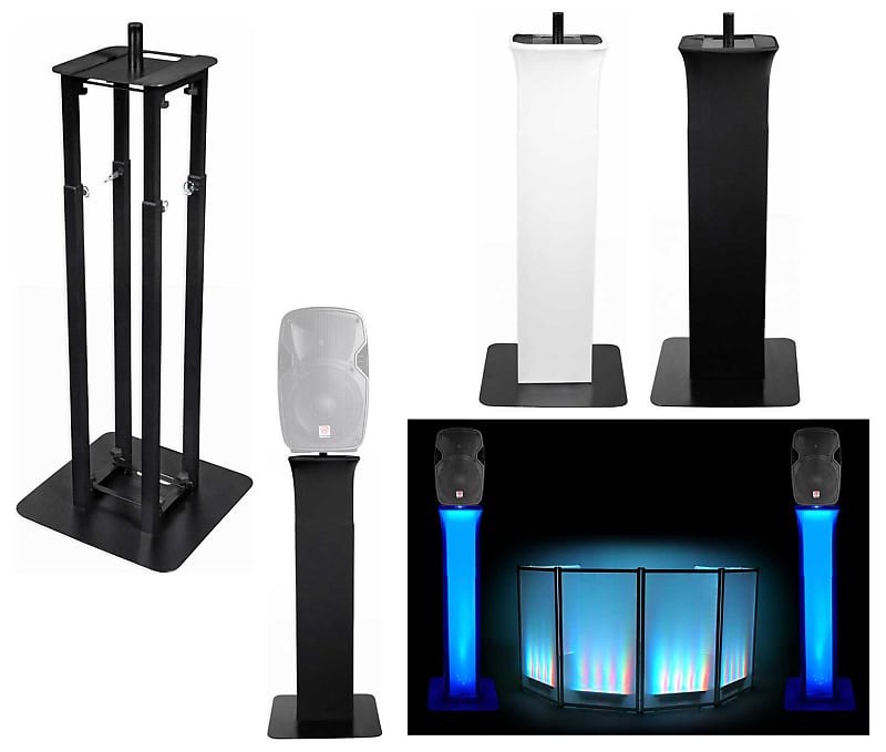 (2) Rockville RTP33-TV Pro Totem DJ Speaker/Lighting Stands w/Detachable TV  Mount