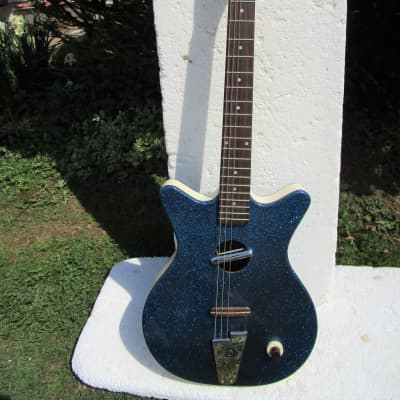 Danelectro Convertible Guitar,  2004, Korea,   Blue Sparkle Finish, Clean for sale