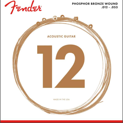 Fender Phosphor Bronze Acoustic Strings, Ball End, 60L .012-.053