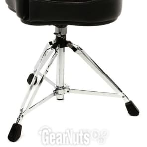 Ahead Spinal-G 3-leg Drum Throne with Saddle Seat and Backrest - Black image 3