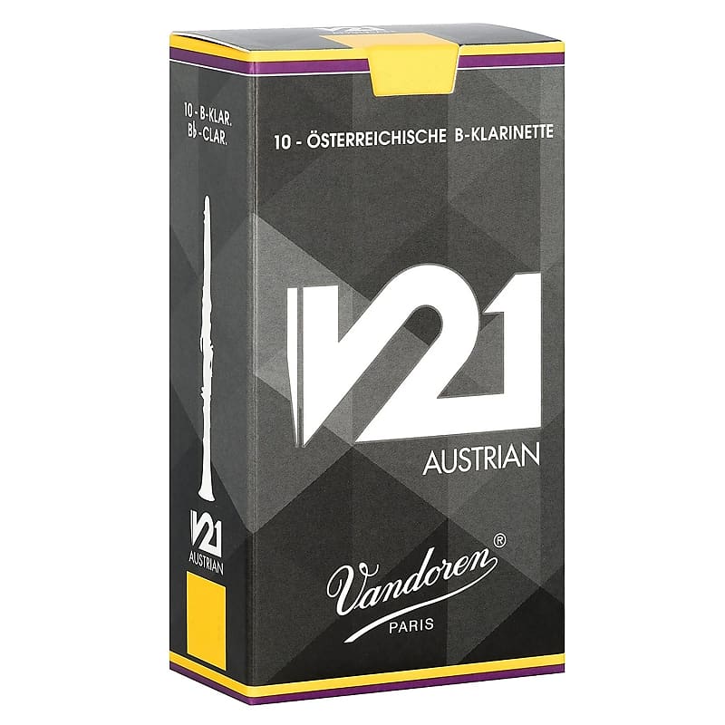 Vandoren Bb Austrian V21 Reeds Strength 2, Box of 10 Reverb