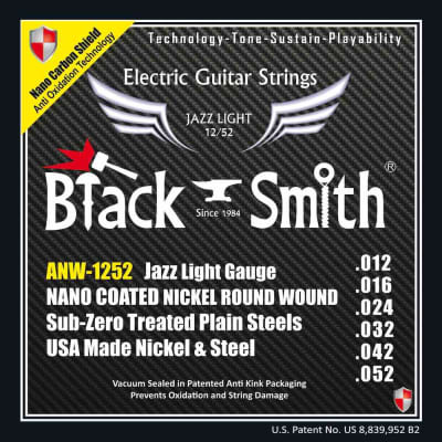 Black Smith électrique 12-52 coated - Jeu de cordes guitare électrique for sale