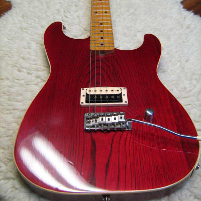 Strings & Things Custom Rare Trans Red early 80's Strat Single Humbucker w/OHSC image 1