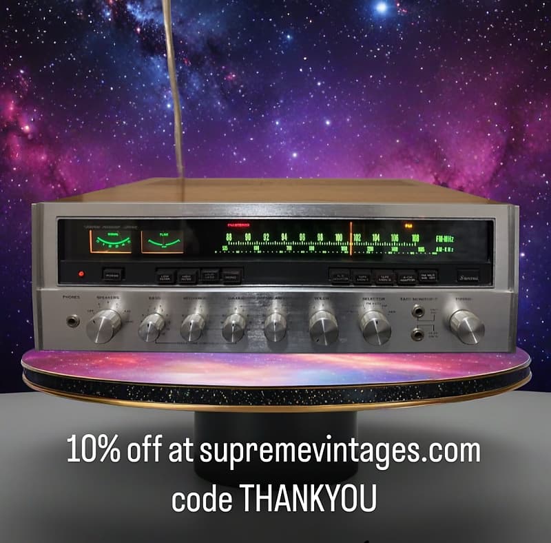 Sansui Seven 1980’s - Silver and Wood  			