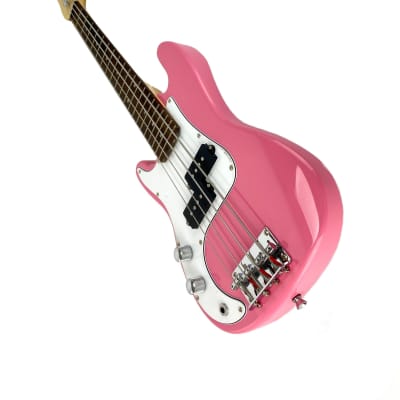 Zenison LEFT Handed YOUTH Electric BASS Guitar PINK 4 String 36" Kids Girls image 2