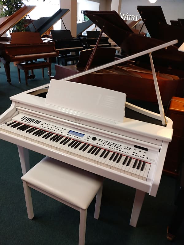 Viscount Maestro Digital Grand Piano 1990's High Gloss White Reverb