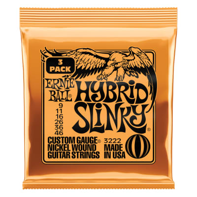 Ernie Ball Hybrid Slinky Nickel Wound Electric Guitar Strings 3 Pack 9-46 (P03222) image 1
