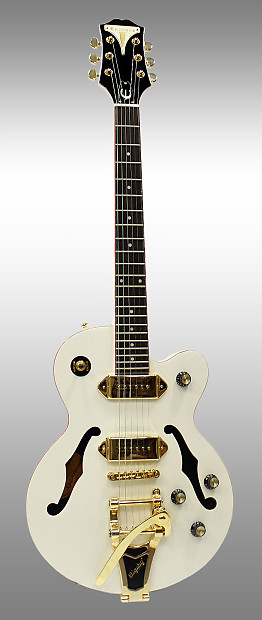 New Pearl White Epiphone Wildkat Royale Semi Hollowbody Guitar W/Bigsby image 1
