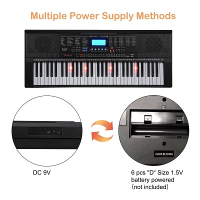 Glarry GEP-105 61-Key Portable Electronic Piano Keyboard w/LCD Screen, Microphone image 5