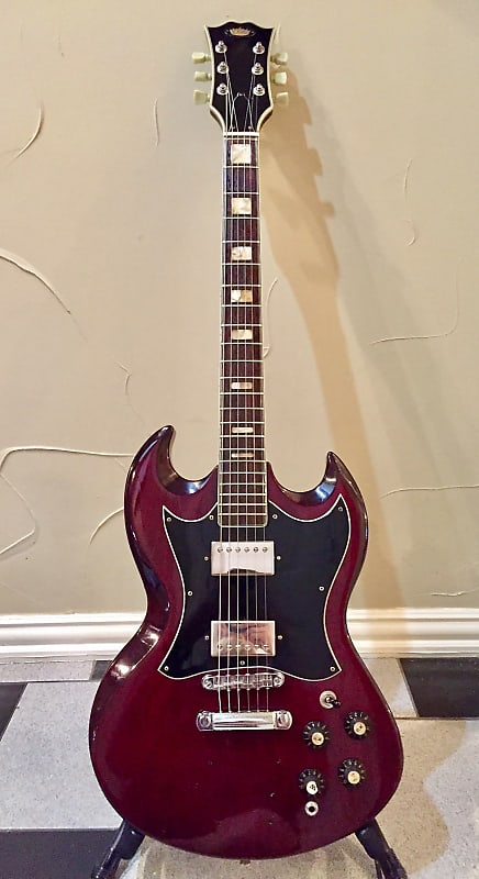 Coronet SG Style Vintage Guitar MIJ 1968-72 Dark Cherry image 1
