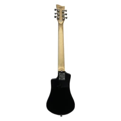 Hofner Deluxe Shorty Electric Travel Guitar w/ Gig Bag - Black - Used image 5