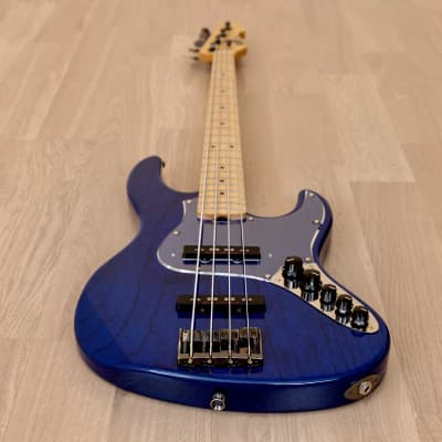 2014 ESP Amaze-ASM Original Series Electric Bass Guitar Active EQ See Thru Blue Ash, Japan image 10