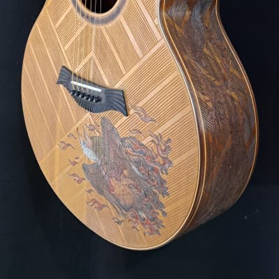 Blueberry NEW IN STOCK Handmade Acoustic Guitar Grand Concert Eagles image 9