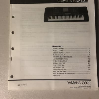 Yamaha PSR-6000 Portatone Service Manual