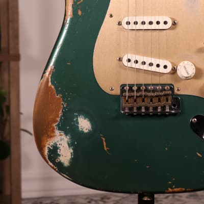 Fender Custom Shop Stratocaster Heavy Relic '59 - Rosewood Fingerboard, Aged Sherwood Metallic Green image 4