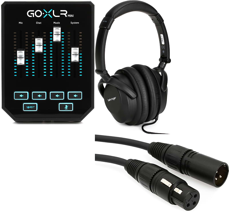TC-Helicon GoXLR Mini USB Streaming Mixer Bundle with Headphones and Mic Cable image 1