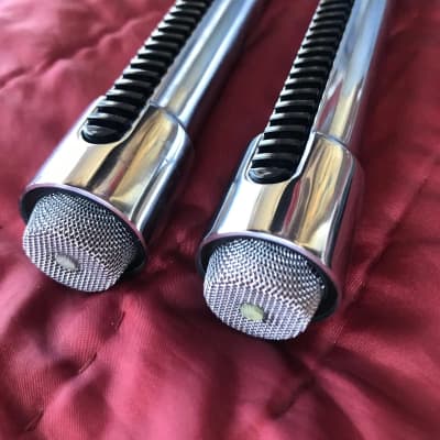 2 Vintage 1960's Electro Voice 676 Dynamic Cardioid Microphones Cables & Clips!! image 6