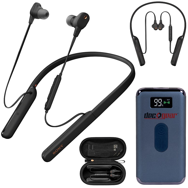Sony WI-1000XM2/B Wireless In-Ear Headphones (Black) w/ Deco
