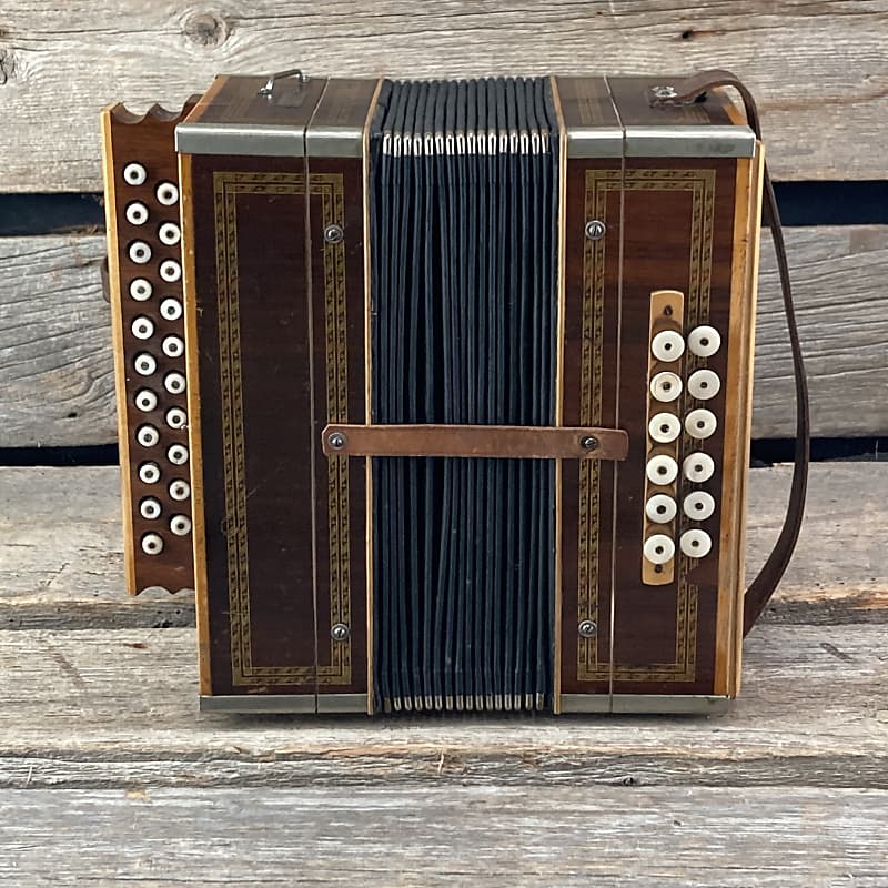 Vintage Button Accordion w/Case Reverb