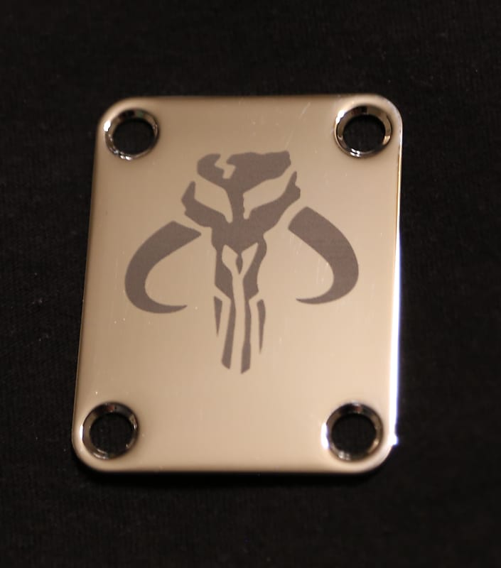 Chrome Custom Laser Etched "Mythosaur" Neck Plate Reverb