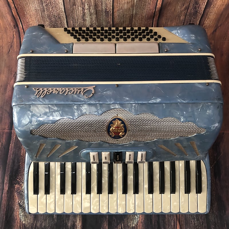 Crucianelli Sky Blue 60 Bass Vintage Accordion Made in Italy