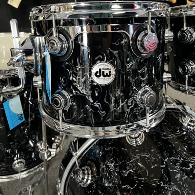 DW Collector's Series 10/12/16/22 Maple/Mahogany Drum Kit Set in Black Velvet image 10