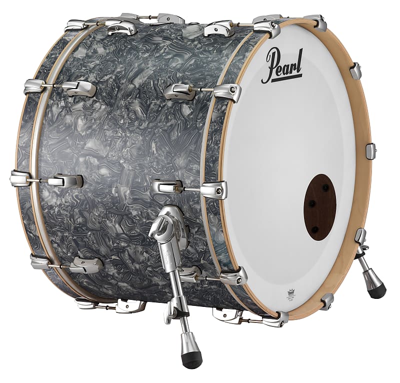 Pearl Music City Custom Reference Pure 18"x14" Bass Drum w/BB3 Mount PEWTER ABALONE RFP1814BB/C417 image 1