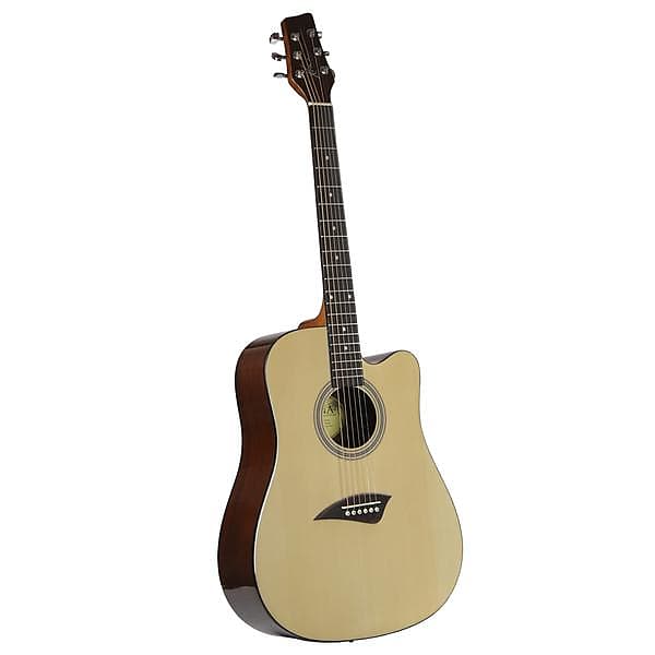 Kona K1GL K1 Series Dreadnought Cutaway 6 String Acoustic Guitar Natural Gloss