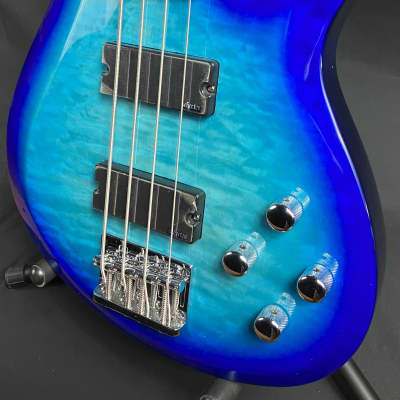 Schecter C-4 Plus 4-String Bass Guitar Quilted Ocean Blue Burst image 8