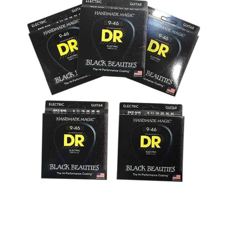DR Guitar Strings Electric 5-Packs K3 Black Beauties High Performance 09-42