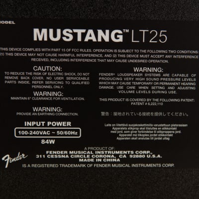 Fender Mustang LT 25-Watt 1x8" Guitar Combo image 5