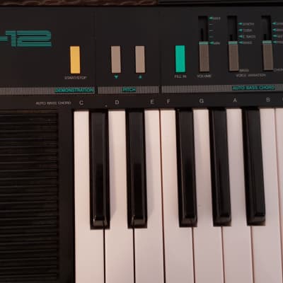 Cutie 80's Yamaha PSR-12 PortaTone Keyboard w/ full-sized keys, original stand image 4