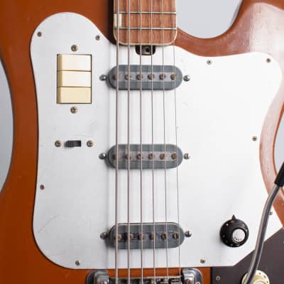 Teisco YB-6 Electric 6-String Bass Guitar (1965), black gig