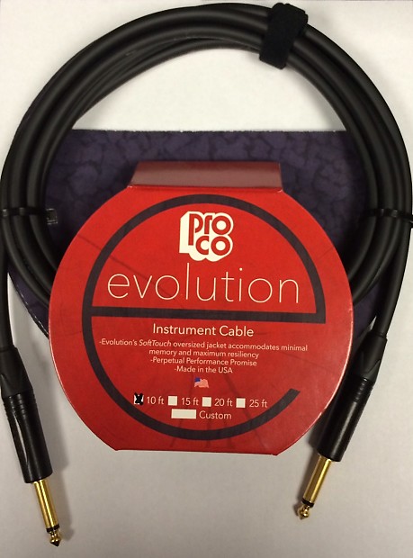 ProCo EVLGCN-10 Evolution 1/4" TS Instrument Cable - 10' image 1