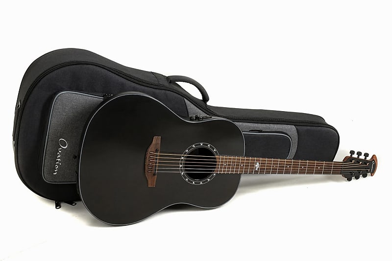 Ovation Ultra Series Acoustic/Electric Guitar w/ Gig Bag - Pitch Black image 1