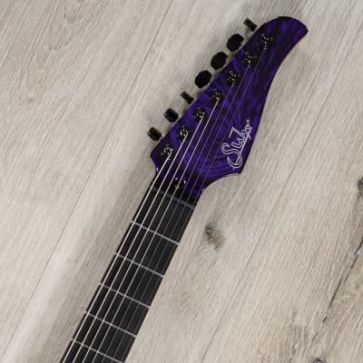 Suhr Custom Modern 7 7-String Guitar, Ebony Fretboard, Pau Ferro Neck Back, Purple Nova image 9