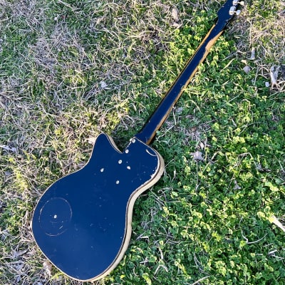 1959 Silvertone Model 1444 Danelectro Made Dolphin Nose Bass Guitar Black over Copper image 18