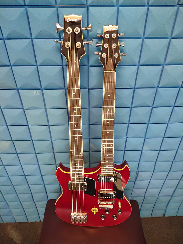 Cozart DoubleNeck Guitar/Bass Red Reverb