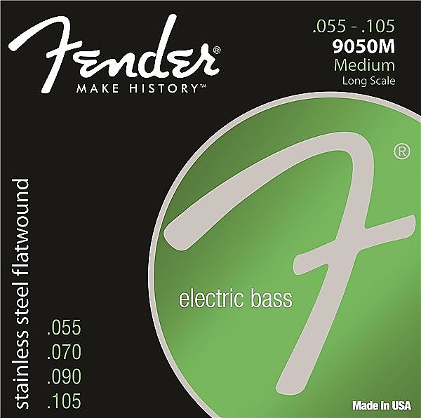 Fender 9050 Bass Strings, Stainless Steel Flatwound, 9050M .055-.105 Gauges, (4) 2016 image 1