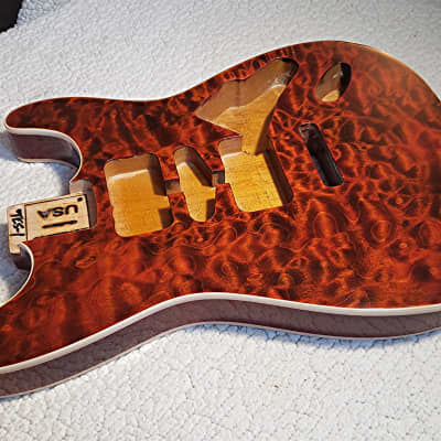 USA made,Double bound Alder body in Tigers eye with Killer quilt maple top.Made for a Strat body# TES-1. Free Pick guards while supplies last.. image 4