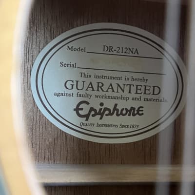 (17660) Epiphone DR-212 12-String Acoustic Guitar 2010s - Natural image 4