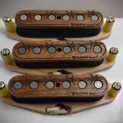 Wiggins Brand Stratocaster pickup set, Walnut wood, Texas wound, hand wound image 2