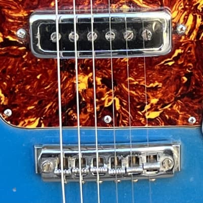 Vintage 1960s Kingston Kawai Teisco Swinga Style~S1T Hound Dog Offset Dbl Cutaway Guitar Ocean Blue All Original! ** SEE VIDEO** image 11
