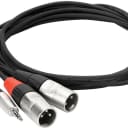Hosa HMX-003Y Pro Stereo Breakout Cable 3.5 mm TRS-Dual XLR 3 Foot