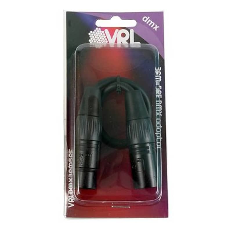 VRL VRLDMX3PF5PM 3-Pin Female to 5-Pin Male DMX Adapter 2010s - Black image 1