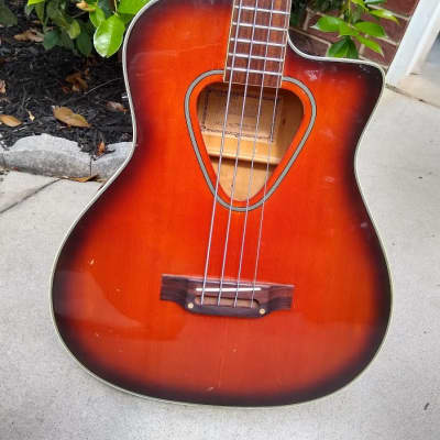 1991 Hohner TWP600B Acoustic Electric Bass - Plays and Sounds Great! image 2