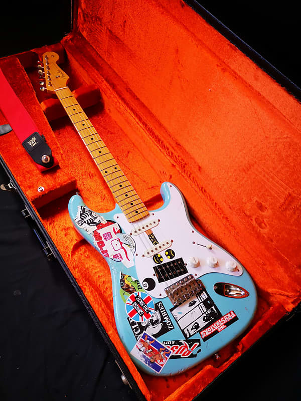Fender Japan プレベ カスタム Seymour Duncan 2015 Fender Stratocaster Sonic Blue Green Day Seymour Duncan