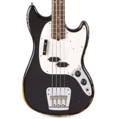 Fender Justin Meldal-Johnsen Road Worn Mustang Bass - Black image 1